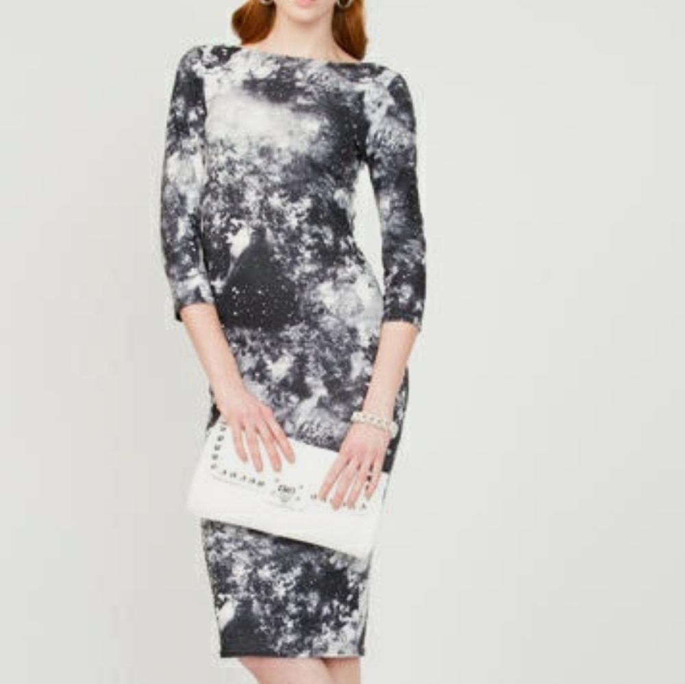 Scoop back galactic dress size small le chateau